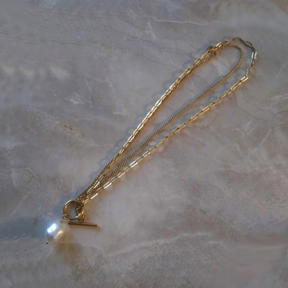 NEW 18 K Gold Plated, Stainless Steel Necklace